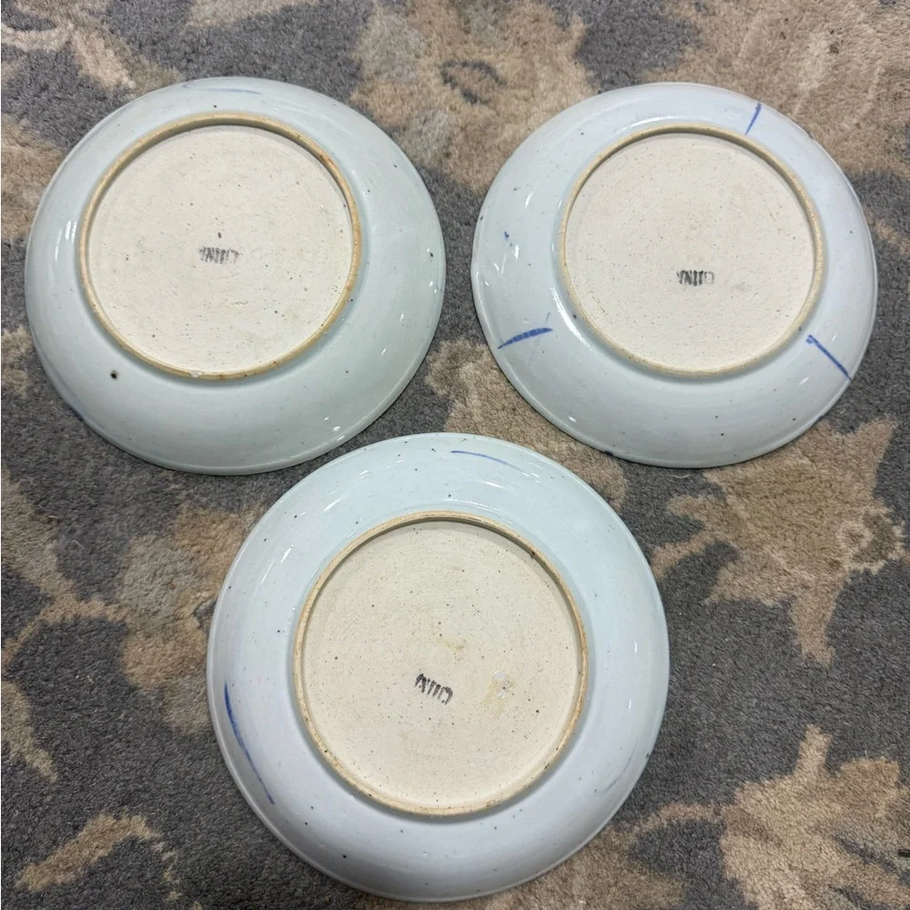 Blue and Brown Fish Ceramic Pet Feeding Dish - Set of 3
